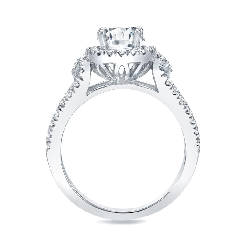 Auriya Platinum 1 1/4ct TDW Round Diamond Halo Engagement Ring (H-I, SI1-SI2)