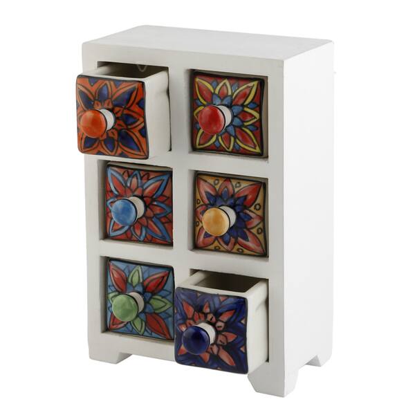 Curios 6 Drawer White Wood Apothecary Chest Bed Bath & Beyond 13182524