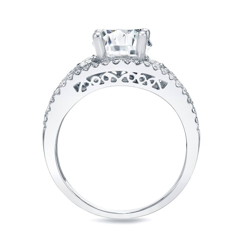 Auriya Unique 1 1/4ctw Round 3-Stone Diamond Engagement Ring Platinum Gold Certified