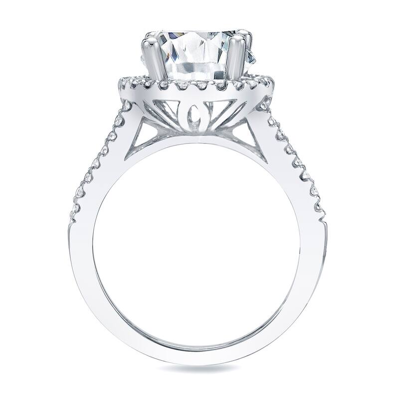 Auriya 1 3/4ctw Round Halo Diamond Engagement Ring Platinum Gold Certified (H-I, SI1-SI2)
