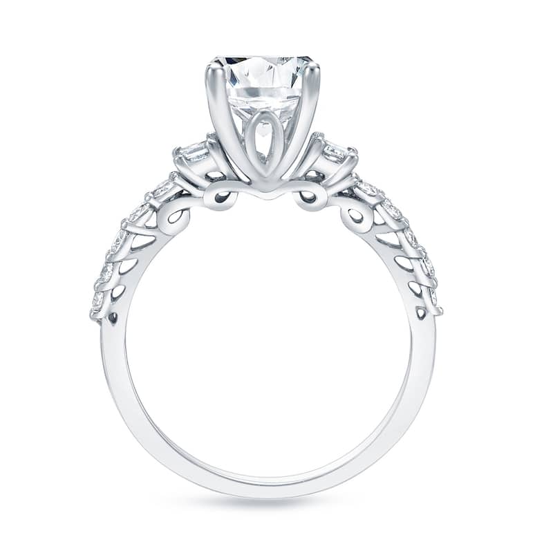 Auriya Platinum 1 2/5ctw Round 3-Stone Diamond Engagement Ring Certified (H-I, SI1-SI2)