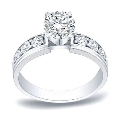 Auriya Platinum 1ct TDW Round Diamond Solitaire Engagement Ring