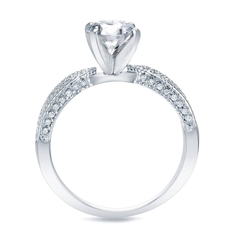 Auriya Platinum 1 1/4ct TDW Certified Round Diamond Engagement Ring