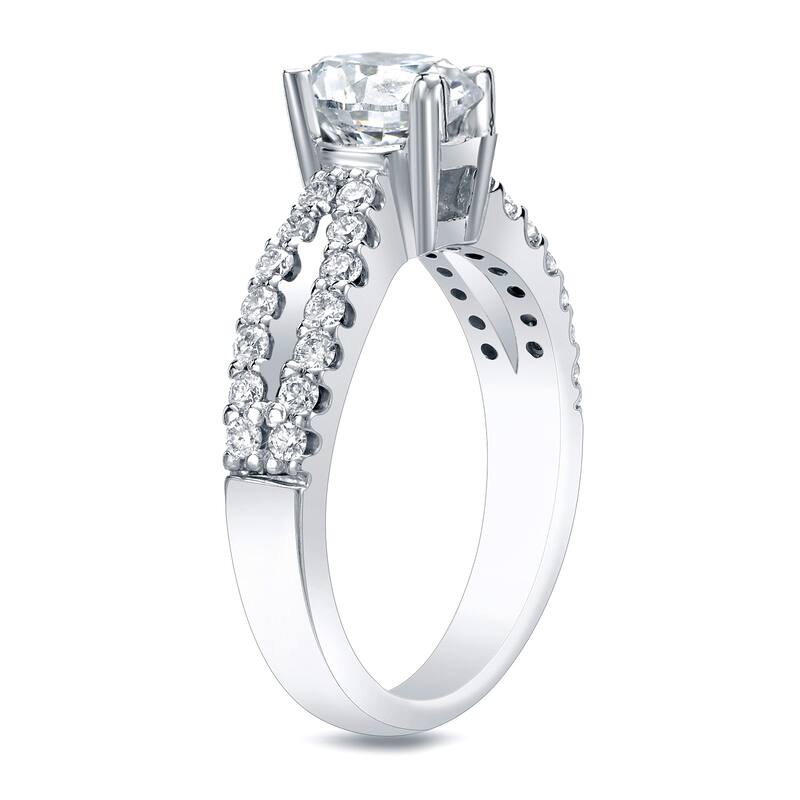 Auriya 1ctw Round Split-Shank Diamond Engagement Ring Platinum