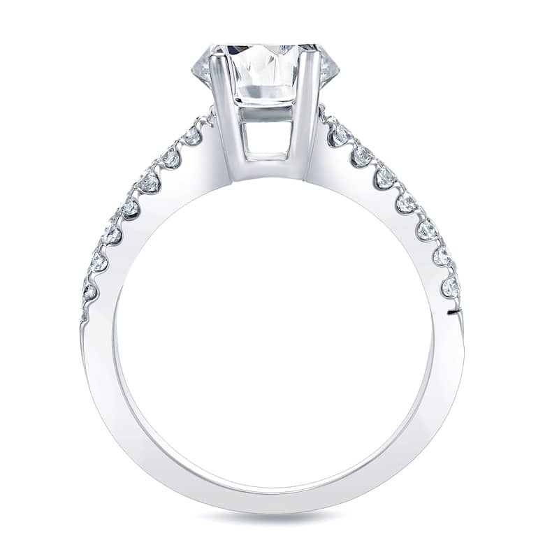 Auriya 1ctw Round Split-Shank Diamond Engagement Ring Platinum