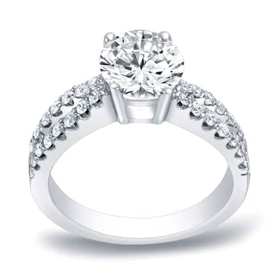 Auriya 1ctw Round Split-Shank Diamond Engagement Ring Platinum