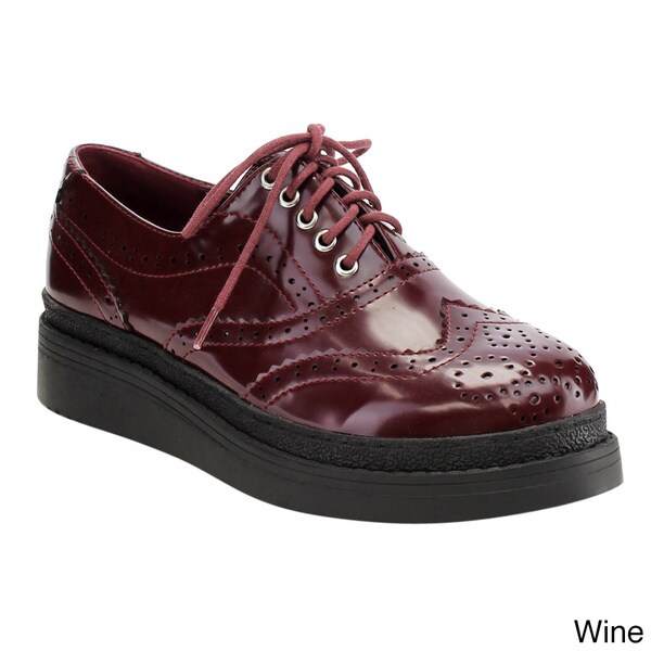 faux leather brogues womens