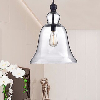 Shop Yamila Antique Black Bell-shaped Glass Pendant Light ...