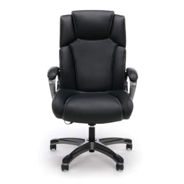 Shop Essentials By Ofm Heated Shiatsu Massage Leather Executive Office Chair Black Overstock 13188788