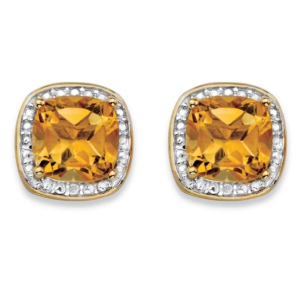 5 x 3 MM 0.30 Carat ctw 10k Gold Oval Yellow Citrine and Diamond Halo Stud Earrings with Post with Friction Back 5 x 3 MM 0.30 Carat ctw 10k Gold Oval Yellow Citrine and Diamond Halo Stud Earrings with Post with Friction Back
