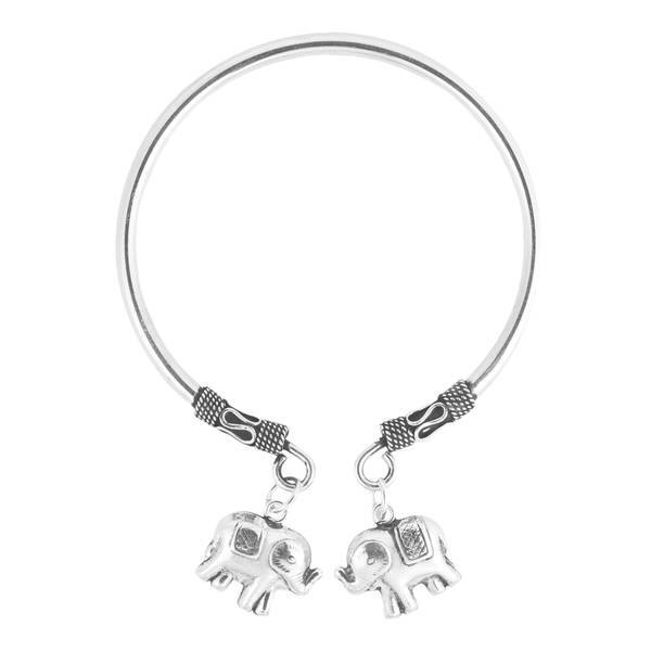 Balinese Handmade Snake Chain ELEPHANT Charm bracelet Solid 925 Sterling Silver