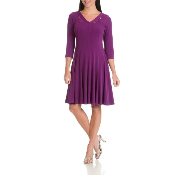 Rabbit Rabbit Rabbit Designs Women's Polyester/Spandex Cut-out Neckline Knee-length Dress