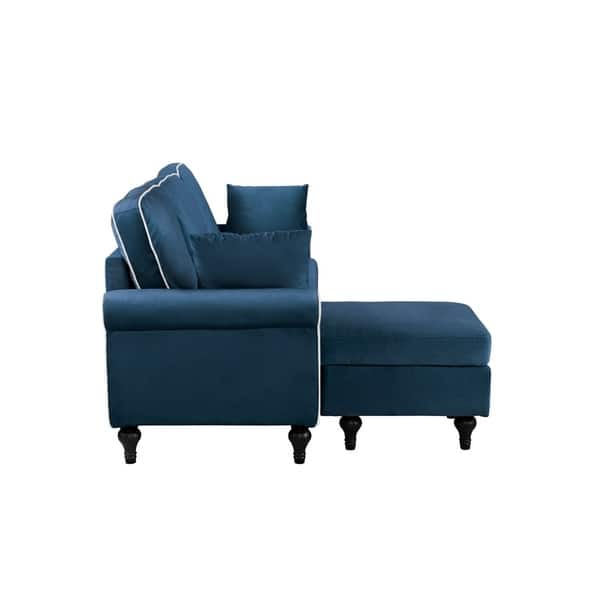 Traditional Small E Velvet Sectional Sofa With Traditional Small E Velvet Sectional Sofa With