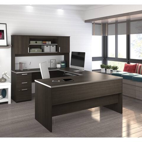 U Shape Desks Computer Tables Online At Our Best Bestar Ridgeley U Shaped Desk