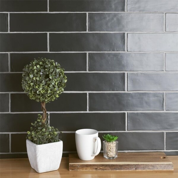 Shop SomerTile 3x12-inch Gloucester Matte Nero Ceramic Wall Tile (22