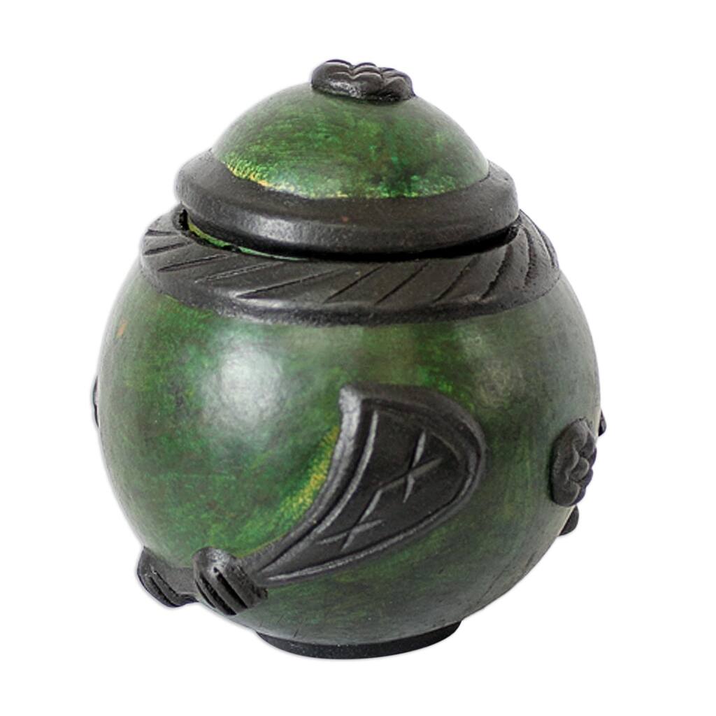 Gye Nyame Calabash Decorative Box (Ghana) - Overstock - 13192406