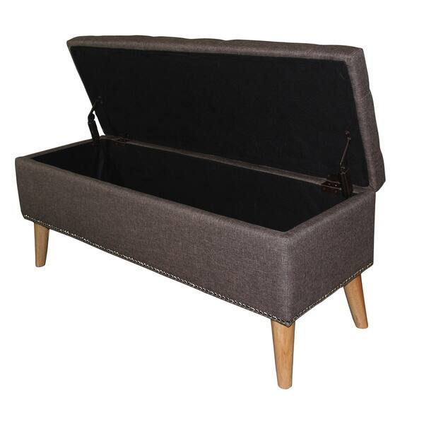 Shop Ore 17 Inch Tufted Suede Storage Bench Free Shipping Today