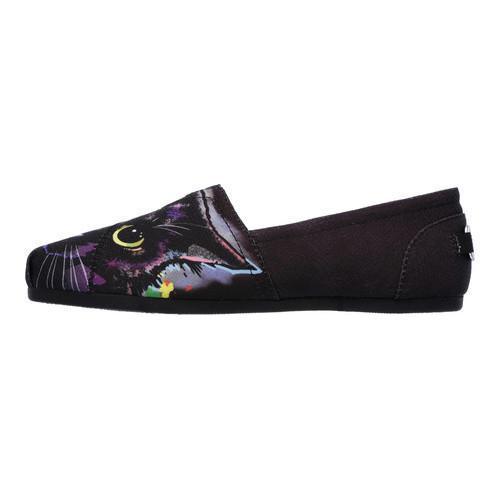 Women's Skechers BOBS Plush Cat-Tastic Alpargata Black - Thumbnail 2