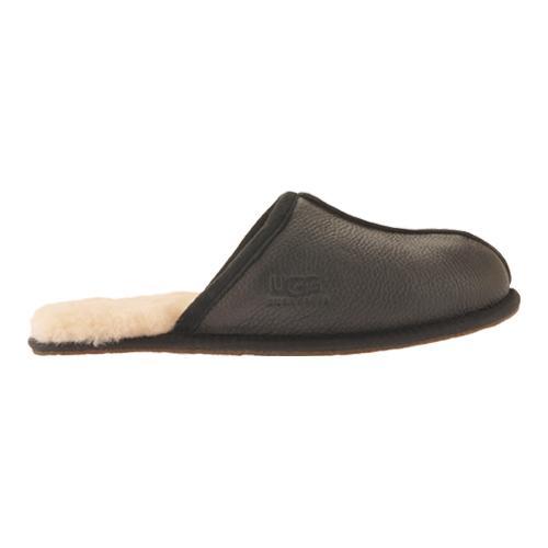 black leather ugg slippers