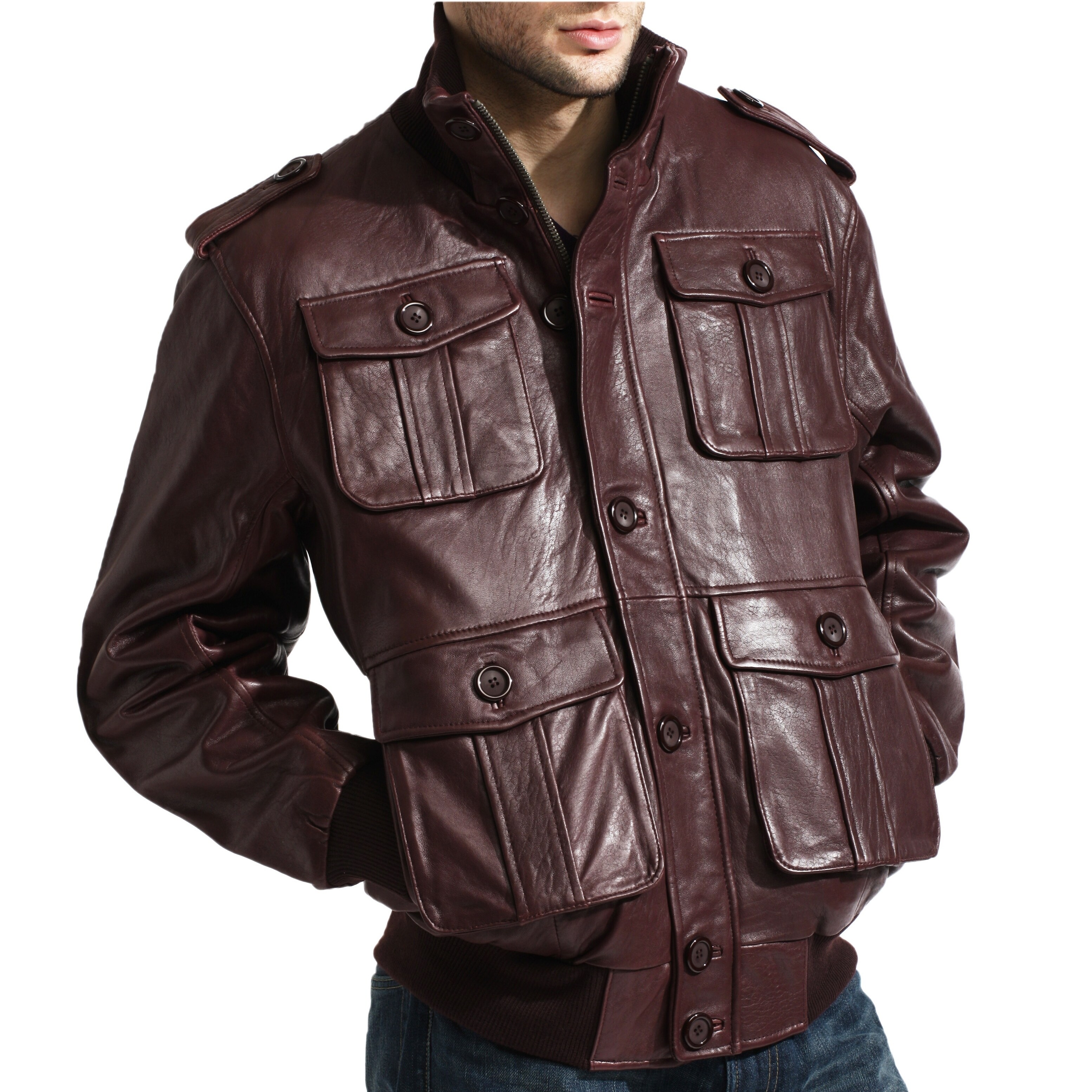 burgundy cargo jacket