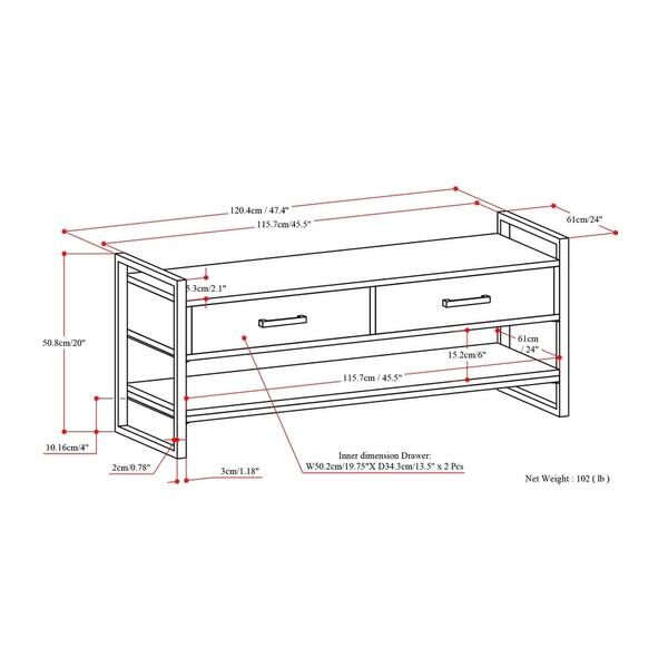 Wyndenhall Lawson Solid Mango Wood And Metal 47 Inch Wide Wyndenhall Lawson Solid Mango Wood