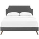 preview thumbnail 5 of 3, Laura Grey Fabric Platform Bed with Round Splayed Legs