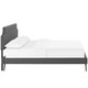 preview thumbnail 4 of 3, Laura Grey Fabric Platform Bed with Round Splayed Legs