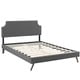 preview thumbnail 2 of 3, Laura Grey Fabric Platform Bed with Round Splayed Legs