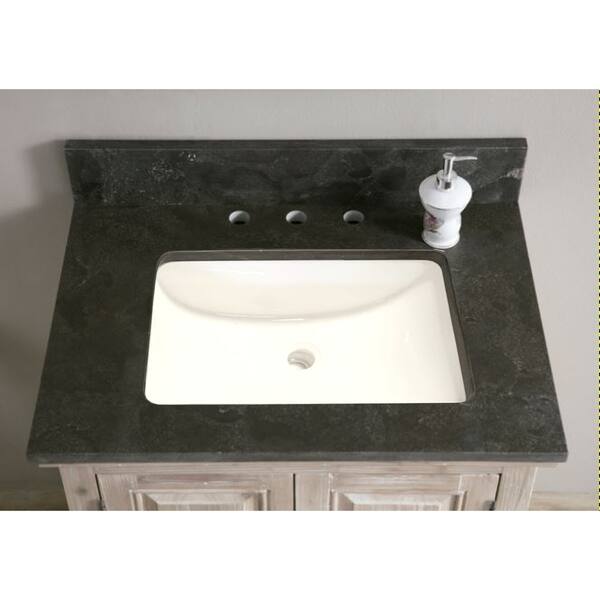 Shop Infurniture 31 Inch Matte Grey Limestone Single Sink Bathroom