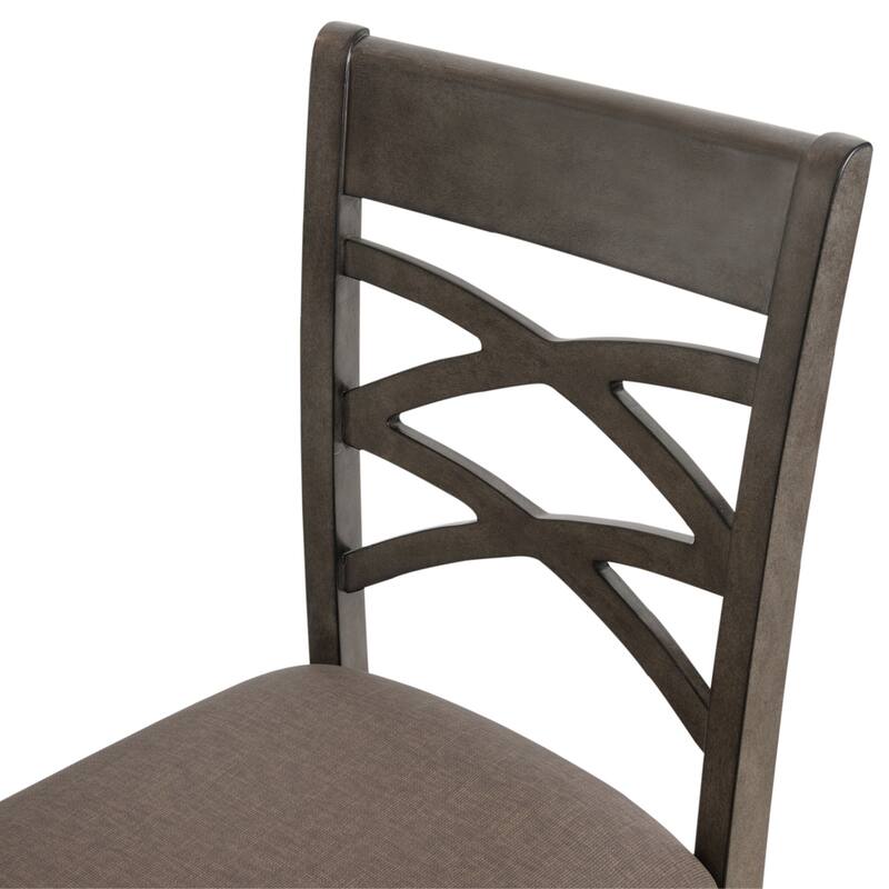KD Furnishings Moss Heather Seat Wood Double Crossback Counter-height Stools (Set of 2)