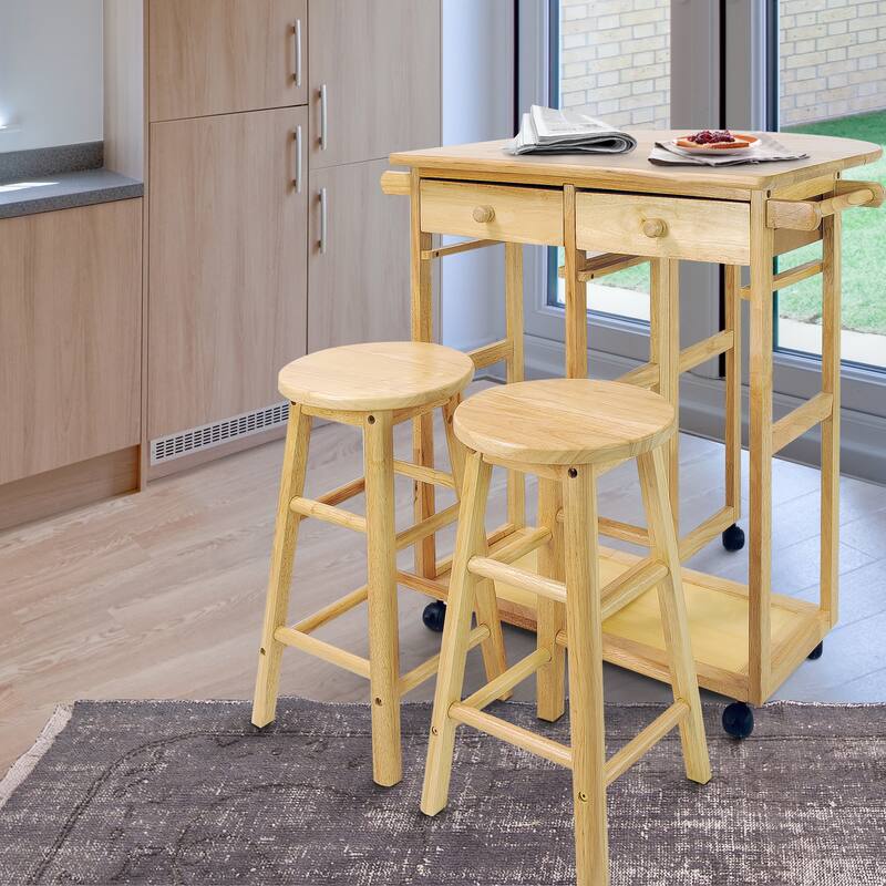 Arts and Crafts Breakfast Cart with Drop-leaf Table