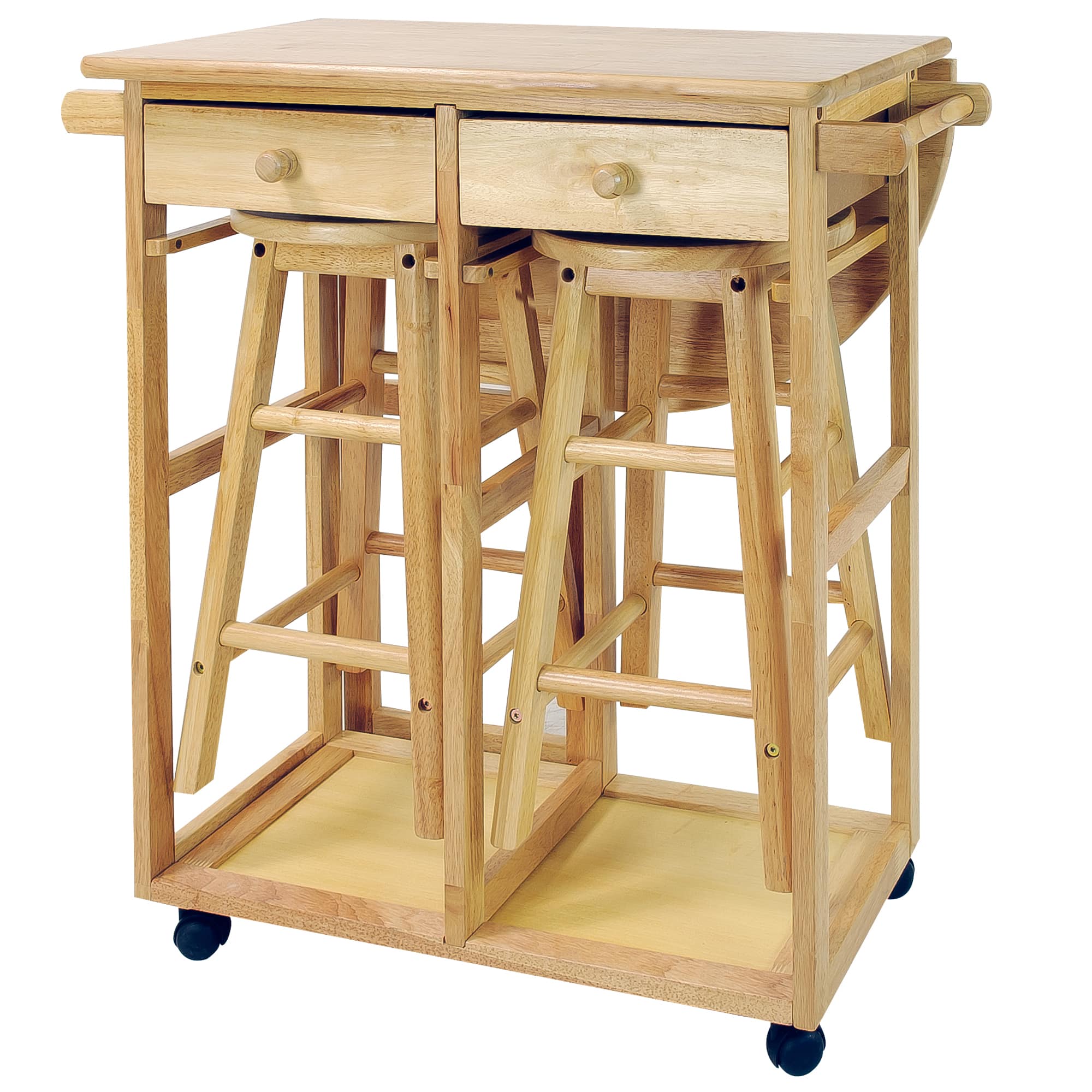 Arts And Crafts Breakfast Cart With Drop-leaf Table - On Sale - Bed 