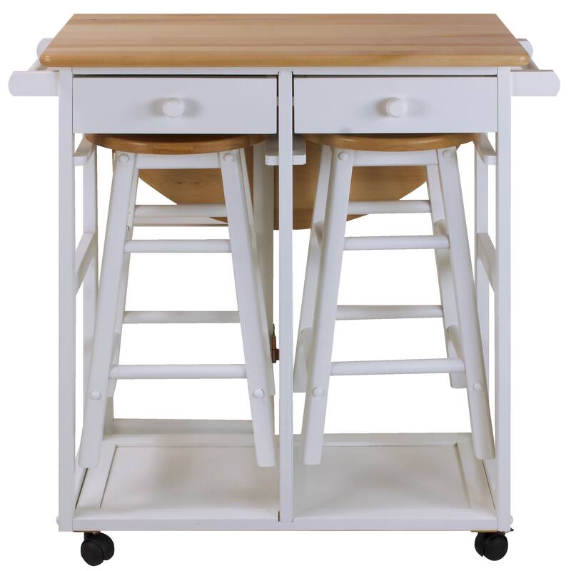 Arts and Crafts Breakfast Cart with Drop-leaf Table