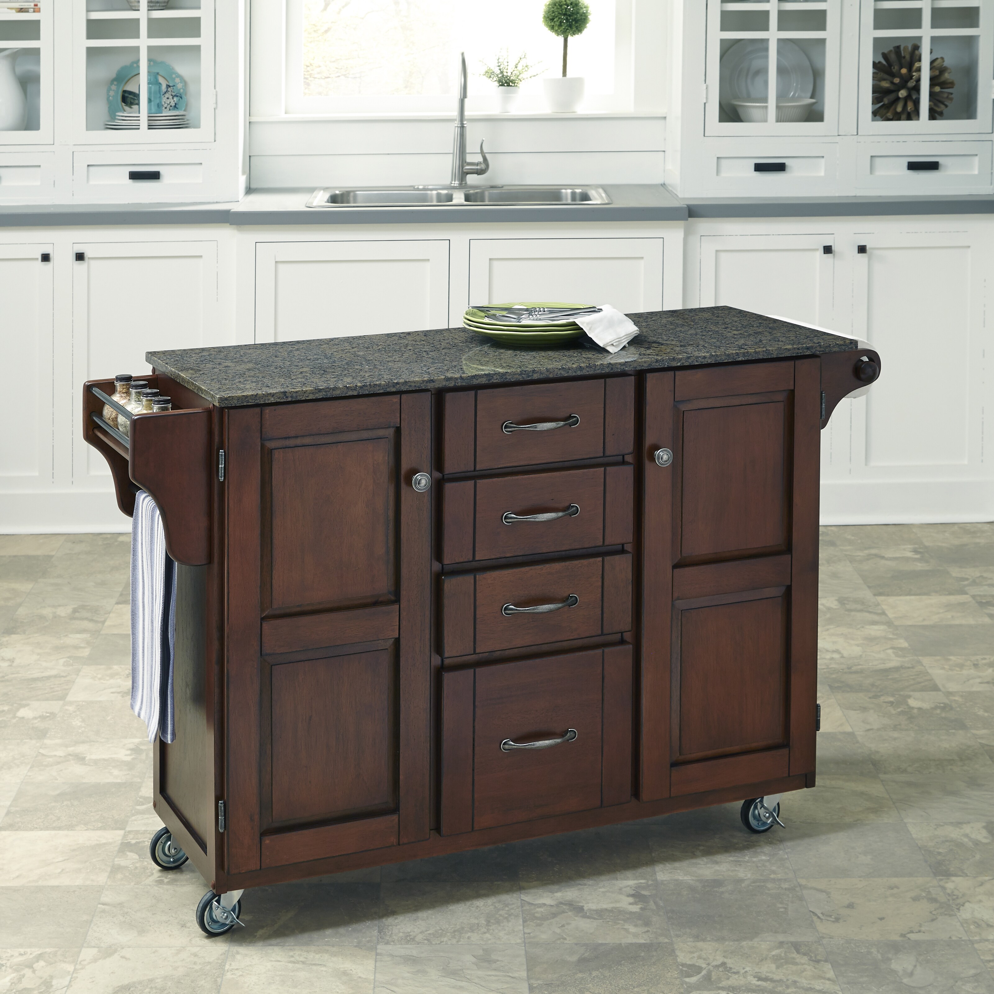 Gracewood Hollow Defoe Rustic Cherry Finish Kitchen Cart Free Gracewood Hollow Defoe Rustic Cherry Finish Kitchen Cart