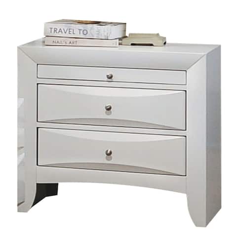 Acme Furniture Ireland White Rubberwood 2-drawer Nightstand With Pull-out Tray