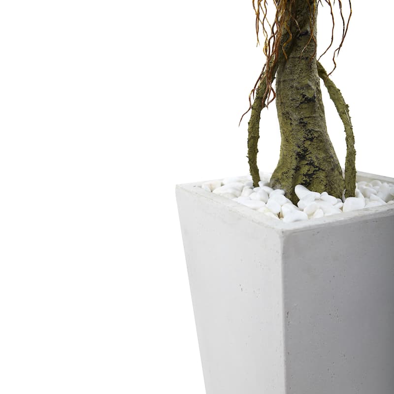Nearly Natural 52-inch Ficus Tree with White Planter
