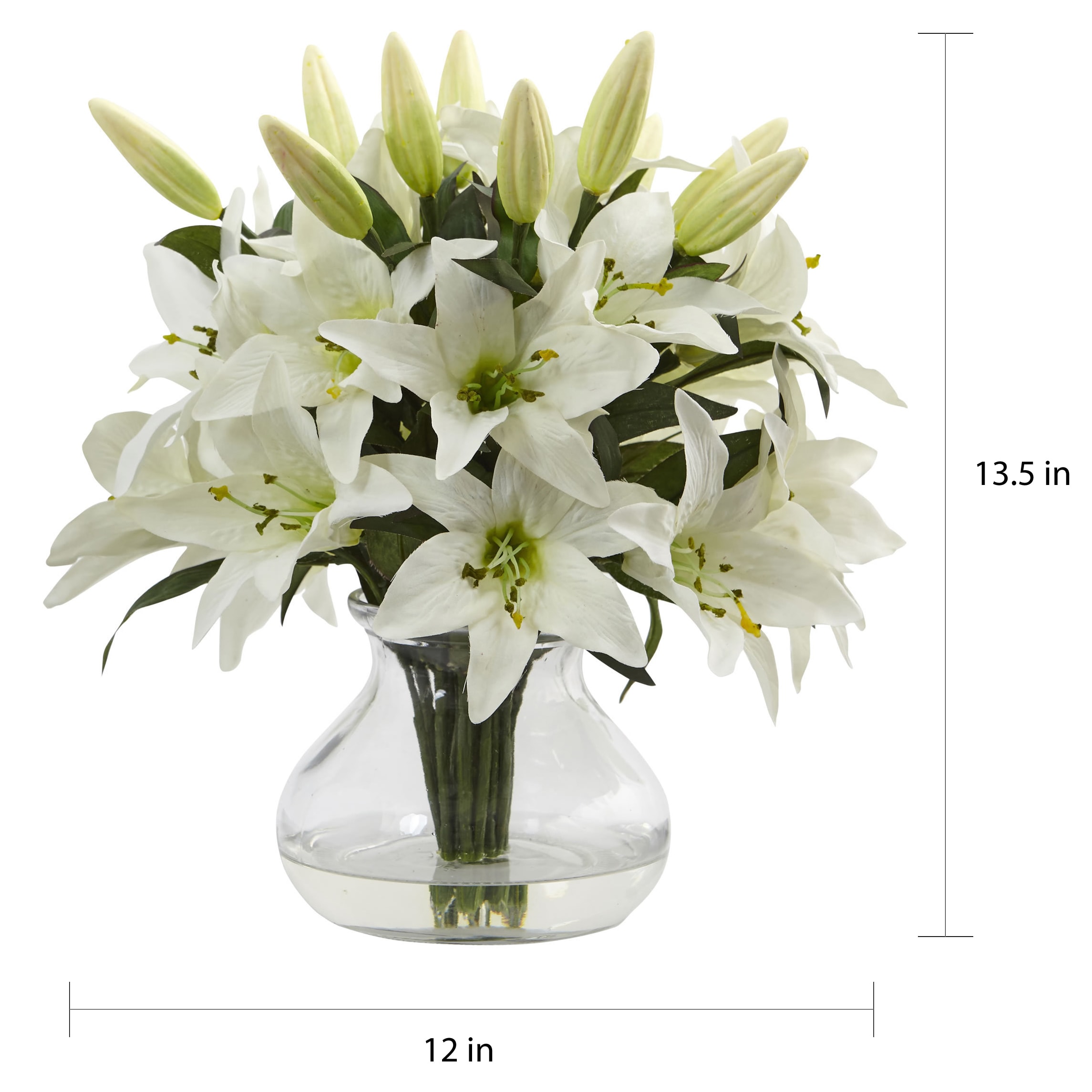 Plant Nearly Natural Tulips Arrangement with Vase Transitional Faux Floral 