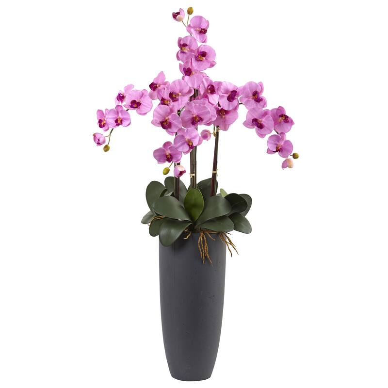 Nearly Natural Phalaenopsis Orchid Arrangement with Bullet Planter