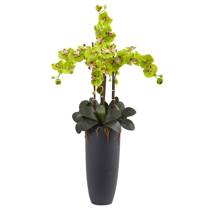 Nearly Natural Phalaenopsis Orchid Arrangement with Bullet Planter