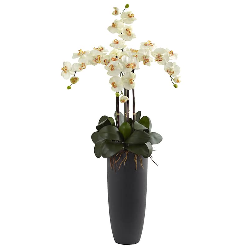 Nearly Natural Phalaenopsis Orchid Arrangement with Bullet Planter