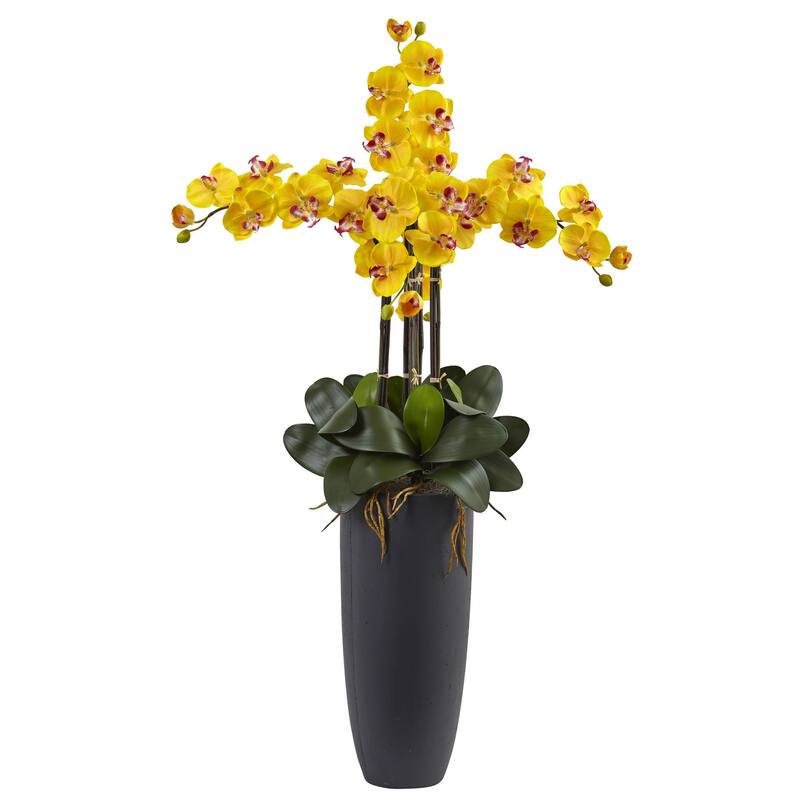 Nearly Natural Phalaenopsis Orchid Arrangement with Bullet Planter