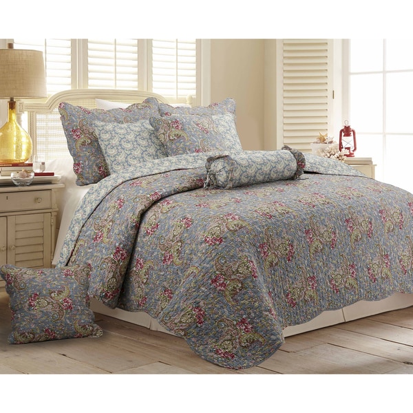Copper Grove Anthurium Floral Paisley Cotton 3-piece Quilt Set