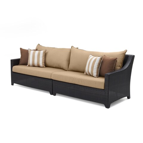 RST Brands Maxim Beige Aluminum Wicker Deco Outdoor Sofa