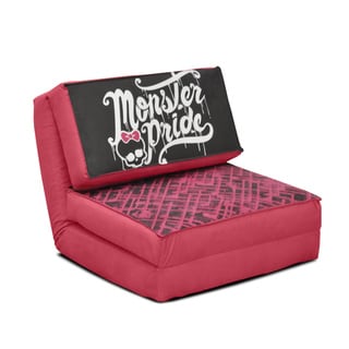 Mattel Monster High Pink/Black Plush Ultra-suede Kids Novelty Flip Chair