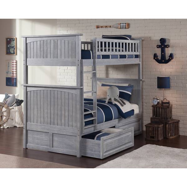 Shop Nantucket Bunk Bed Twin Over Twin With Raised Panel Drawers
