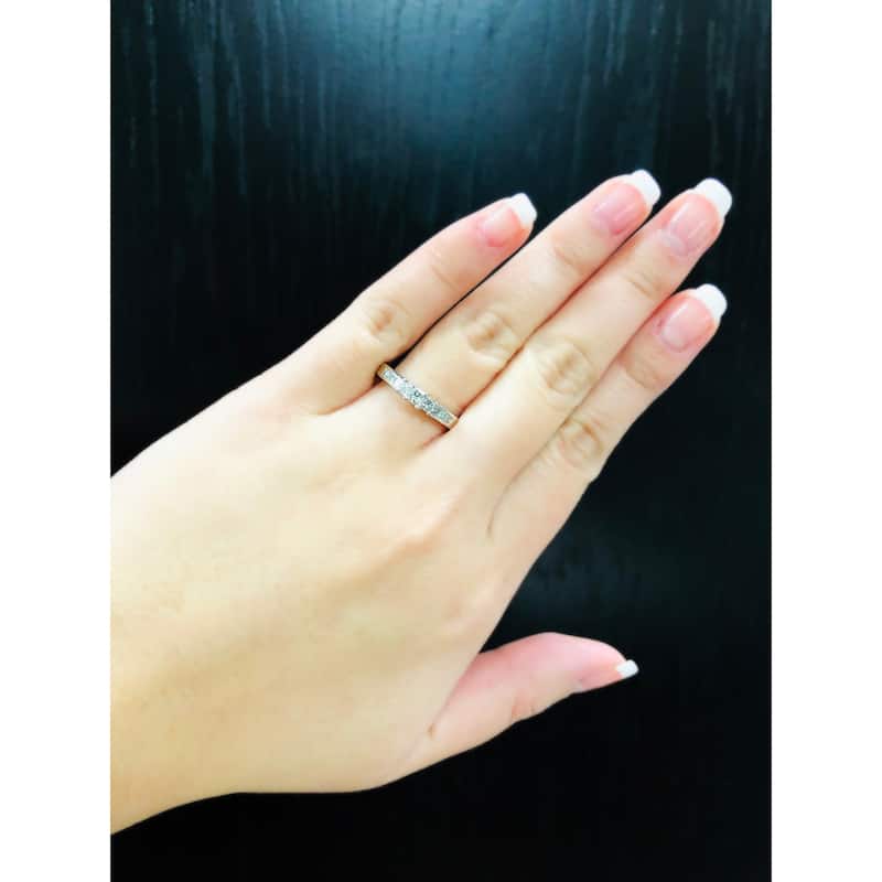 Auriya Platinum 1/2ctw Princess-cut 3-Stone Diamond Engagement Ring (I-J, I1-I2)