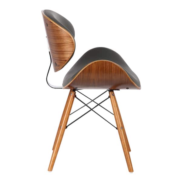 Armen Living Cassie Mid Century Dining Chair In Walnut Wood On Sale Overstock 13212850 Grey