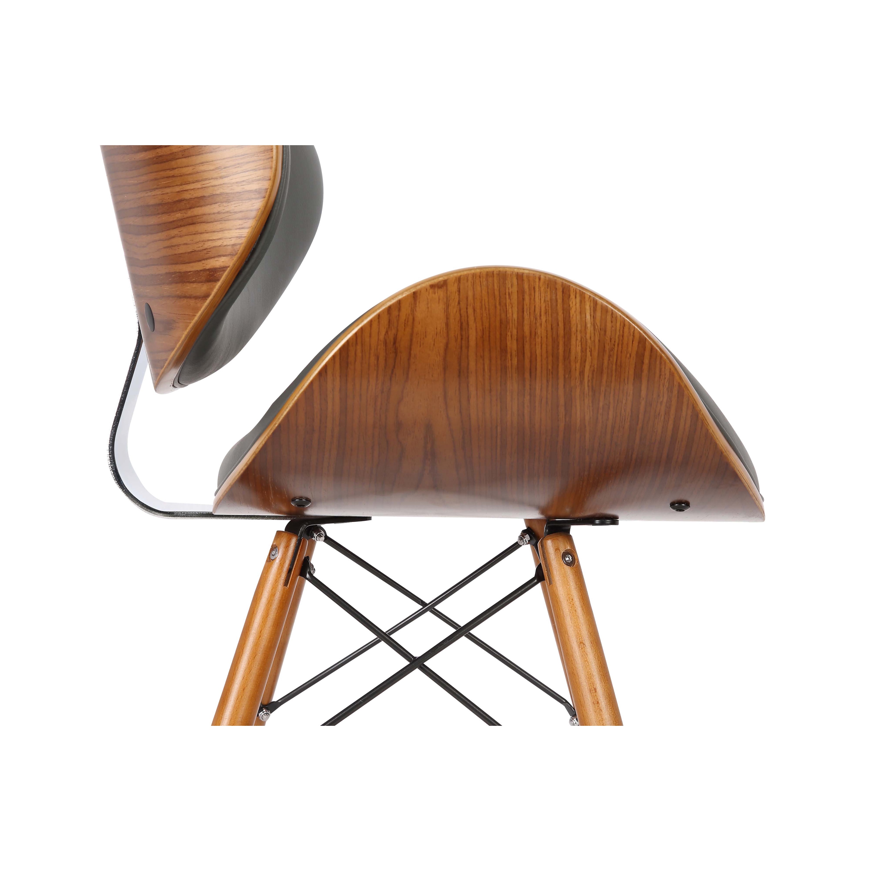 Armen Living Cassie Mid Century Dining Chair In Walnut Wood On Sale Overstock 13212850 Grey