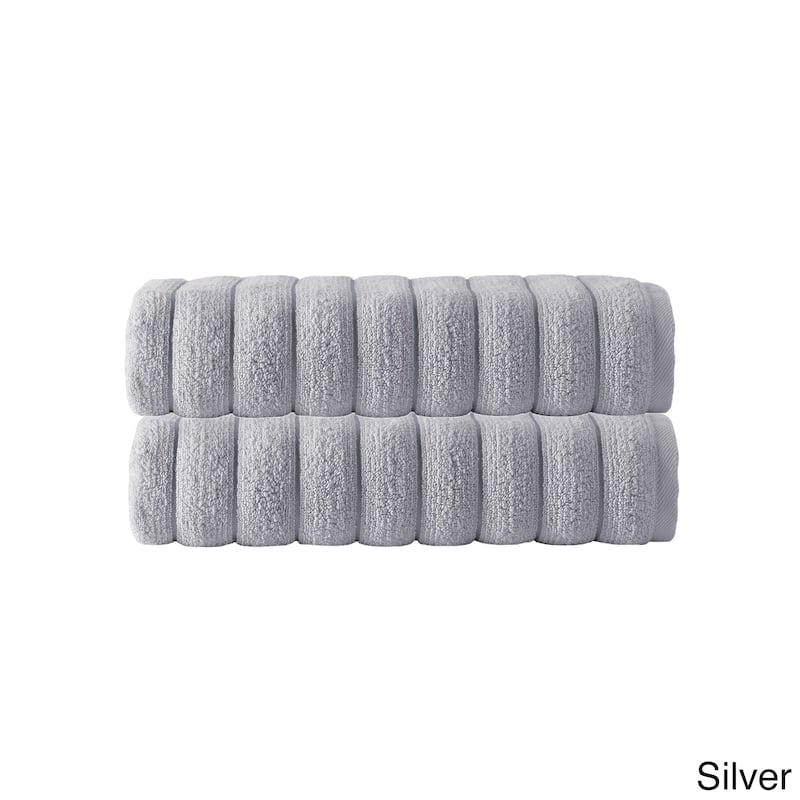 Strick & Bolton Hines 100-percent Turkish Micro Cotton Bath Towel 2-piece Set - Bath Towels 28x54 - Silver