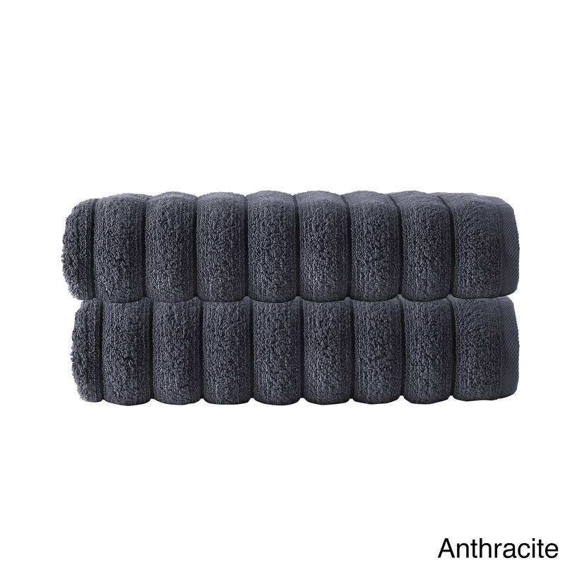 Strick & Bolton Hines 100-percent Turkish Micro Cotton Bath Towel 2-piece Set - Bath Towels 28x54 - Anthracite